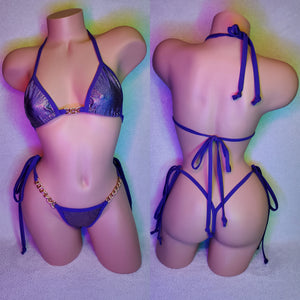 Purple holographic chain bikini