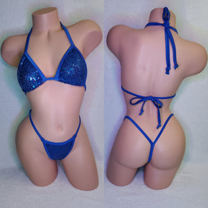 Dark blue sequin bikini