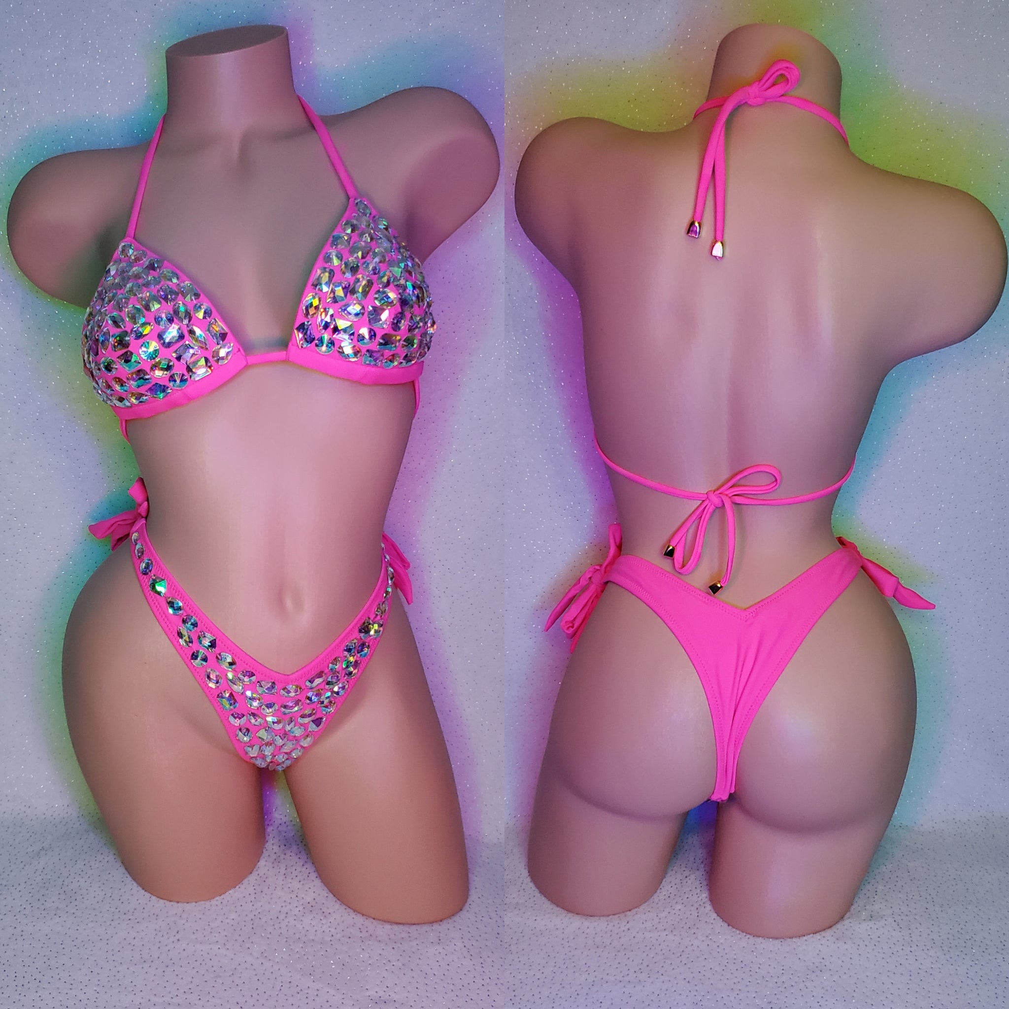 Pink crystal bikini medium